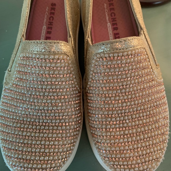 SKECHER - GIRLS BLING GOLD SNEAKERS -EUC sz11.5- - Picture 2 of 5